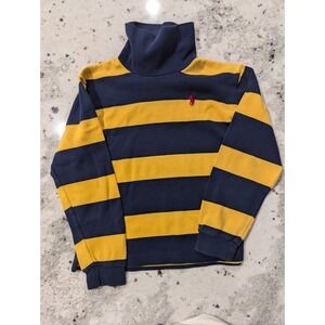 Polo Ralph Lauren VTG USA Made Boys Age 6 Rugby Pullover Yellow/Blue Striped